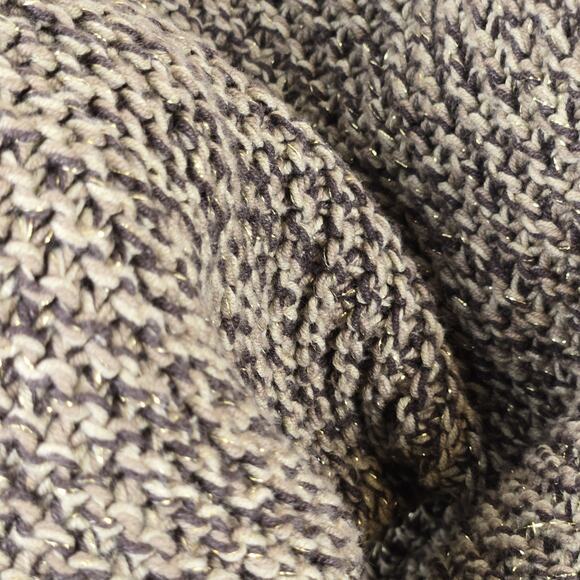 Dana Buchman Brown Chunky Knit Faux Fur Detach Collar Cardigan Gold XL NWT Lagen - Picture 6 of 10